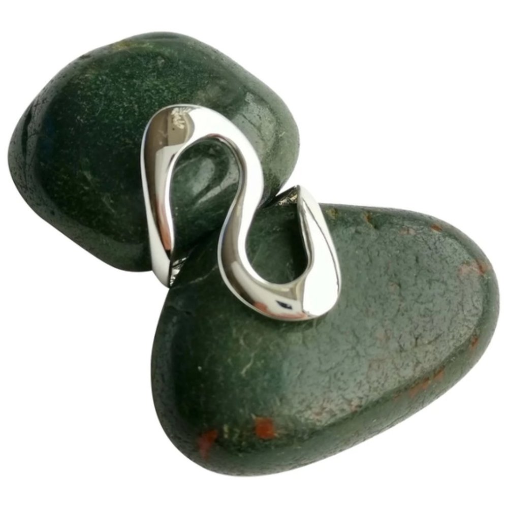 modernist sterling silver swirl ring